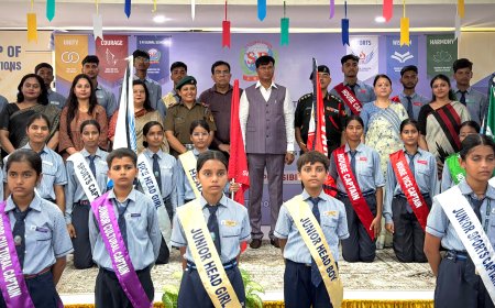 एस.आर. ग्लोबल स्कूल में भव्य अलंकरण समारोह का आयोजन, विद्यार्थियों ने ग्रहण की नेतृत्व की जिम्मेदारी
