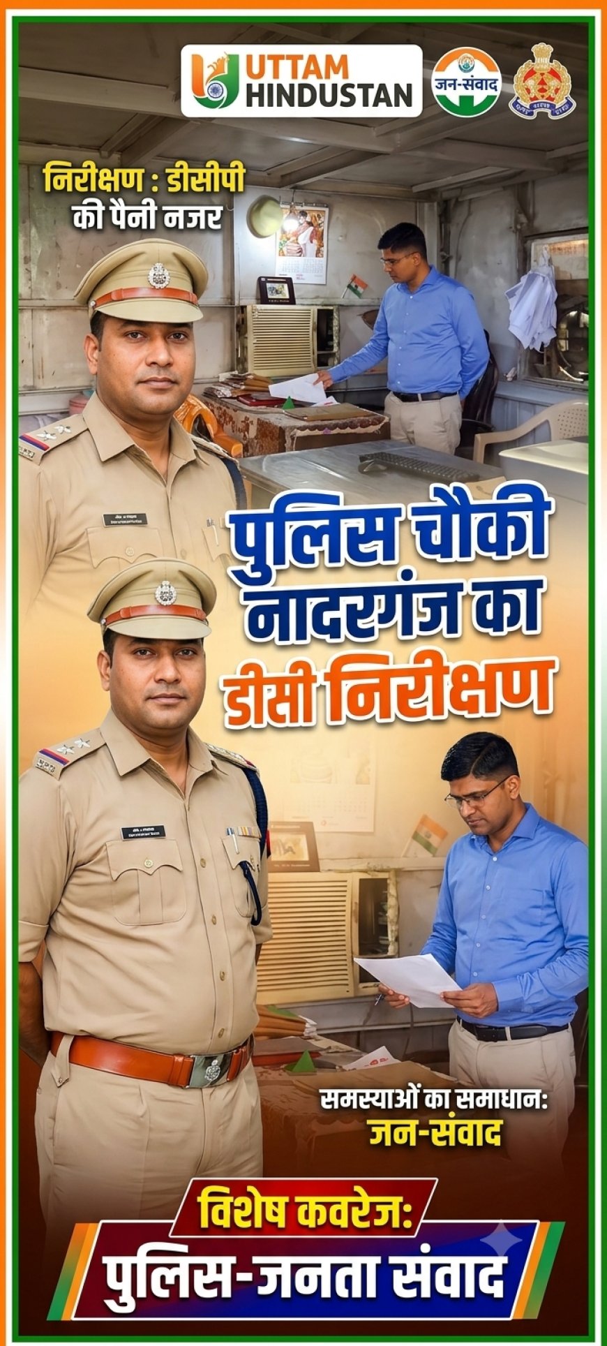उपायुक्त दक्षिणी महोदय द्वारा चौकी नादरगंज व  बदाली खेड़ा थाना सरोजिनीनगर का औचक निरीक्षण ।